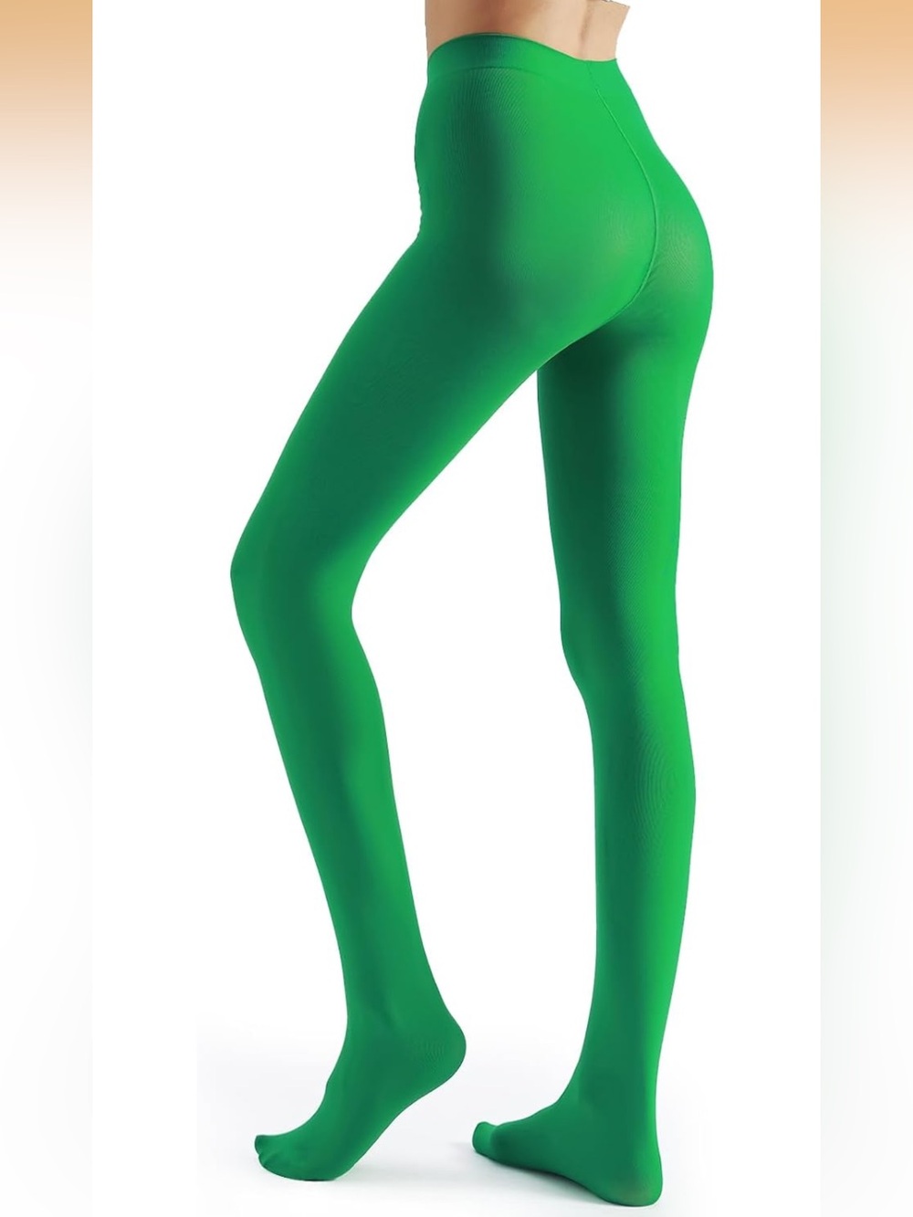 New Open Bag Green Women's 80D Opaque Tights Solid Colored Tights High Waist